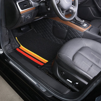 Set di Tappetini Auto Sportivi in Pelle – 4 Pezzi Universali