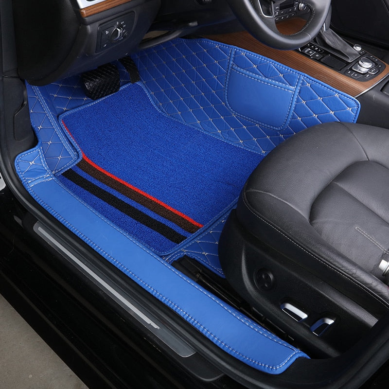 Set di Tappetini Auto Sportivi in Pelle – 4 Pezzi Universali